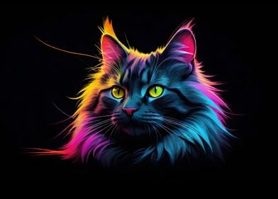 Colorful Maine Coon cat