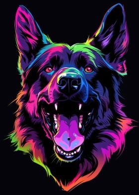 Dog Animal Neon Pet Friend