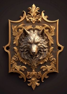 wooden wolf art