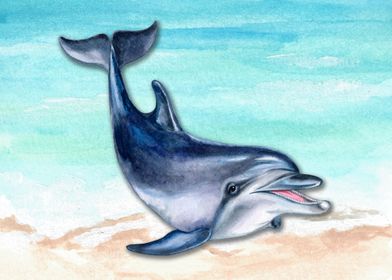 Dolphin Watercolor