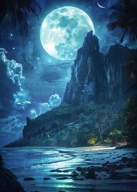 Moon Night Landscape