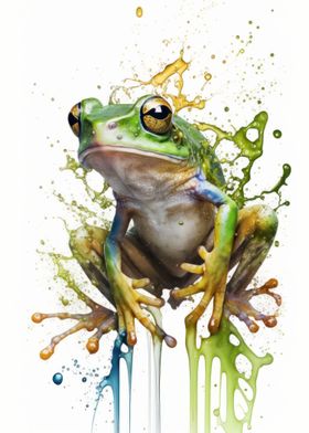 Frog in watercolor