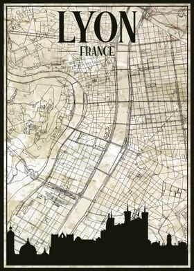 Lyon City Map France