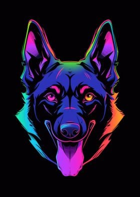 Dog Animal Neon Pet Friend