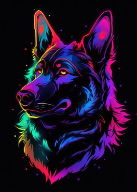 Dog Animal Neon Pet Friend