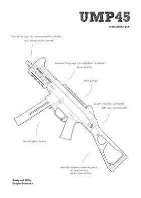 UMP45 Gun white weapon