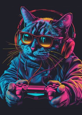 Cute Cat Play Game Console