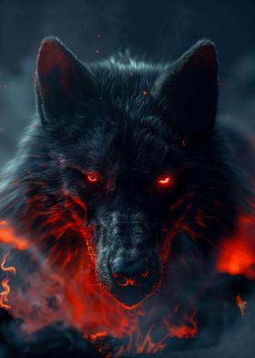 black wolf red eyes