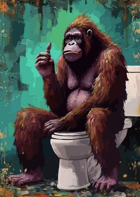 Bigfoot on toilet