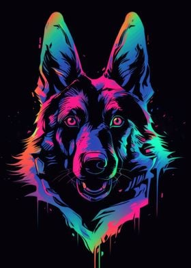 Dog Animal Neon Pet Friend