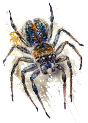 Spider in watercolor