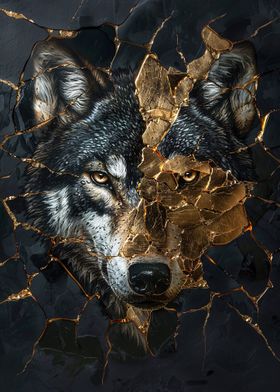 wolf dripping gold