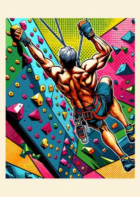 Rock climbing wpap pop art