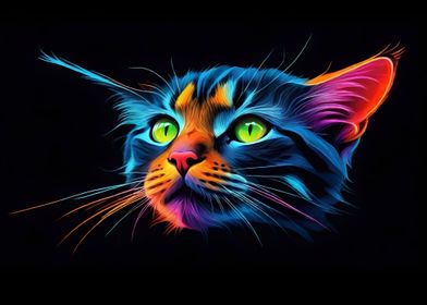 Colorful kitten cat