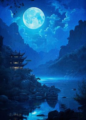 Moon Night Landscape