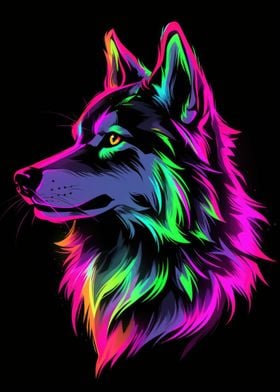 Dog Animal Neon Pet Friend