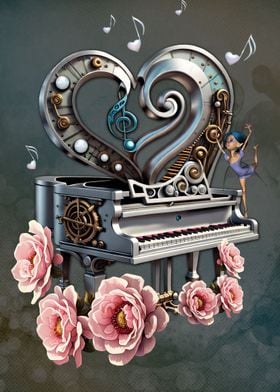 Piano with heart