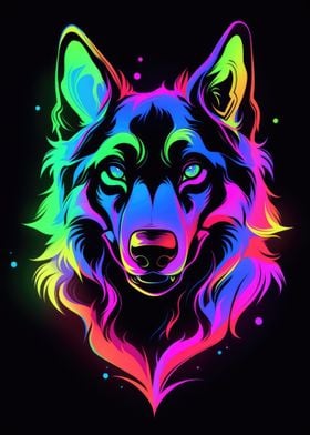 Dog Animal Neon Pet Friend