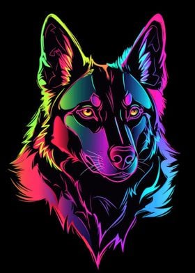 Dog Animal Neon Pet Friend