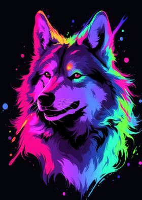 Dog Animal Neon Pet Friend