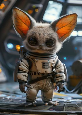 Cute Astronaut Space Bat