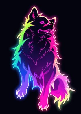 Dog Animal Neon Pet Friend