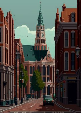 Groningen City Pixel Art