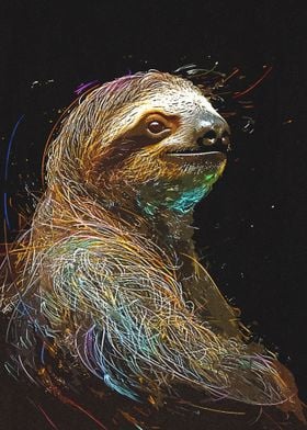 Line Art Sloth