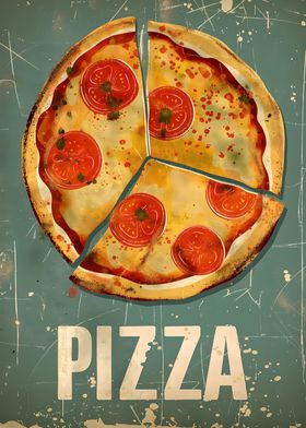 Vintage Retro Pizza Poster