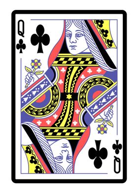 Queen of Clubs Card