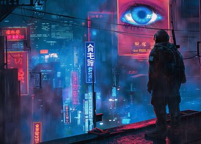 Cyberpunk Soldier City 