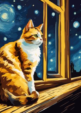 Starry Night Cat 