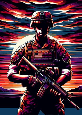 Marine Corps sunset wpap 