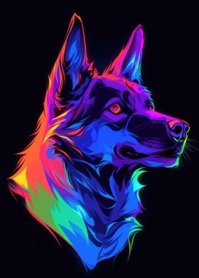 Dog Animal Neon Pet Friend