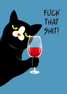 Funny Cat Meme Quote Wine
