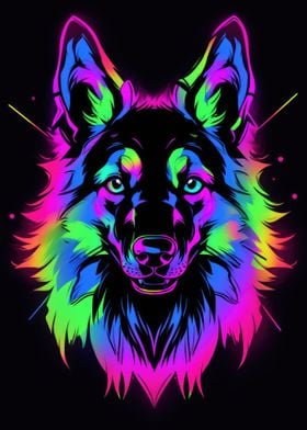 Dog Animal Neon Pet Friend