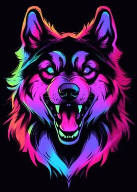 Dog Animal Neon Pet Friend