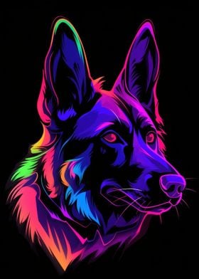 Dog Animal Neon Pet Friend