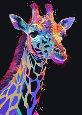 Vintage Art Giraffe