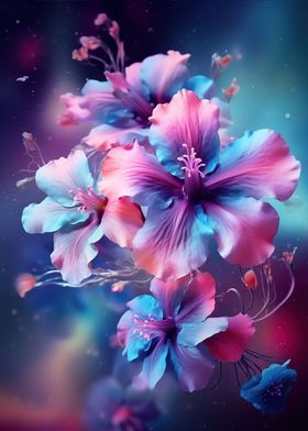Pink and Blue Lilies