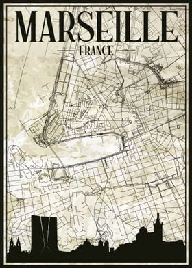 Marseille City Map France