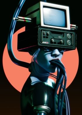Cyberpunk Net Runner Girl