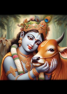 KRISHNA WITH COW