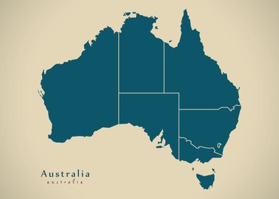 Australia map with states