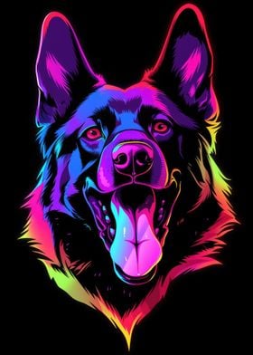 Dog Animal Neon Pet Friend