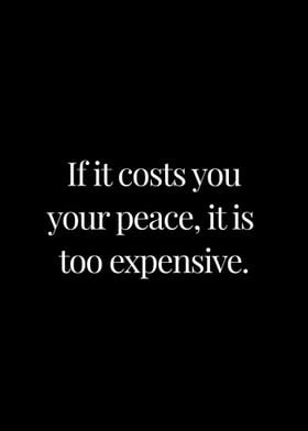 Cost of peace is expensive