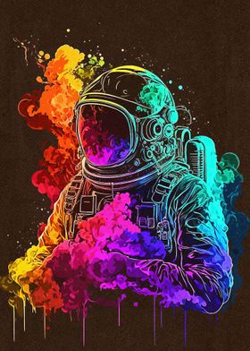 Astronaut Neon Smoke