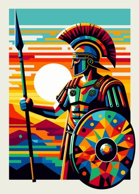 Roman warrior wpap pop art