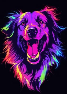 Dog Animal Neon Pet Friend