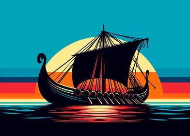 Drakkar Viking wpap sunset